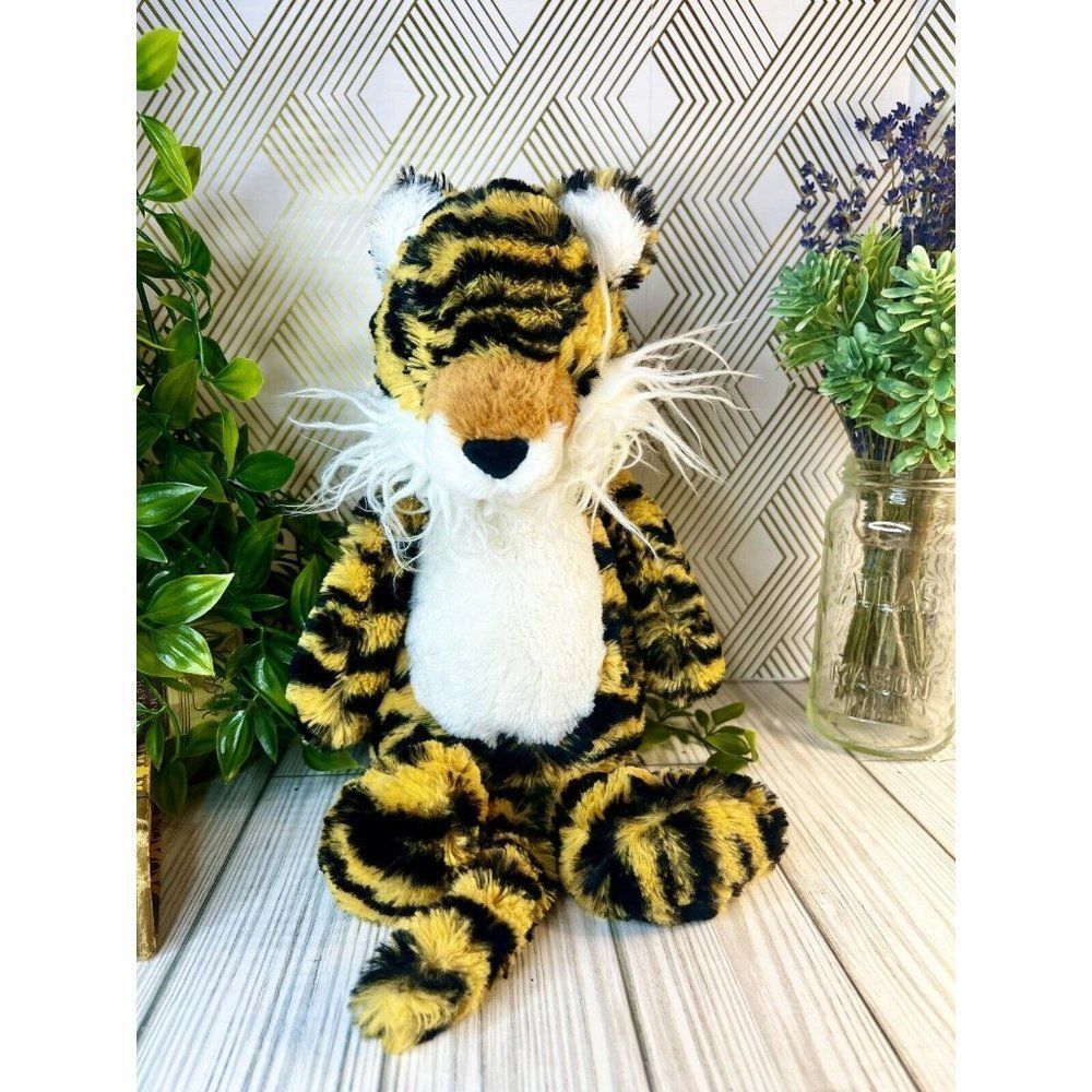 Jellycat bashful Tiger Striped Beanie Plush Soft Toy 12” Calvin & Hobbes orange